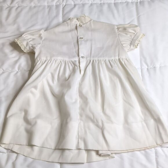 Vintage Polly Flinders T4 Hand Smocked Embroider Short Sleeve Dress - Picture 6 of 11